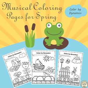 Musical Coloring Pages for Spring {Color by Dynamics} with answers