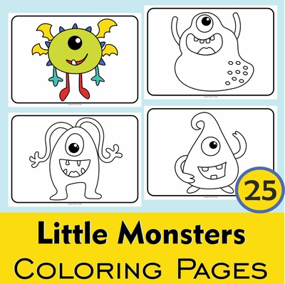 Little Monsters Coloring Pages set # 2