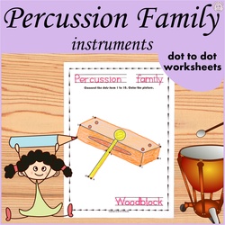 Image for Percussion Instruments Dot to dot Worksheets product