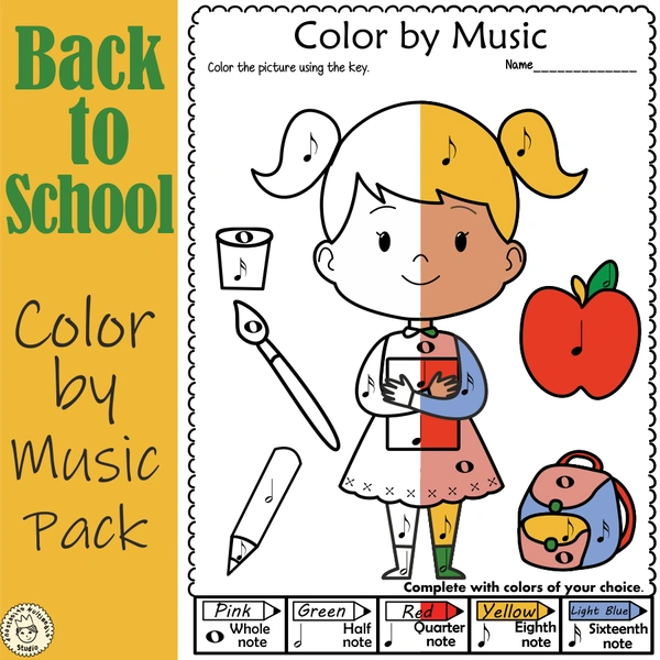 Back to School Music Coloring Pack