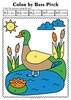 Image for Farm Animals Music Coloring Sheets | Color by Bass Clef Note Names product
