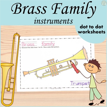 Brass Instruments Dot to dot Worksheets