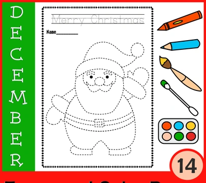 Christmas Trace and Color Pages {Fine Motor Skills + Pre-writing}