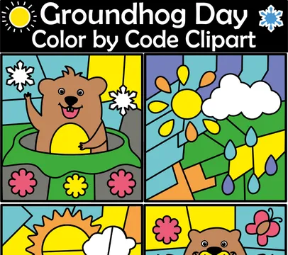 Groundhog Day Сolor by Сode Сlipart