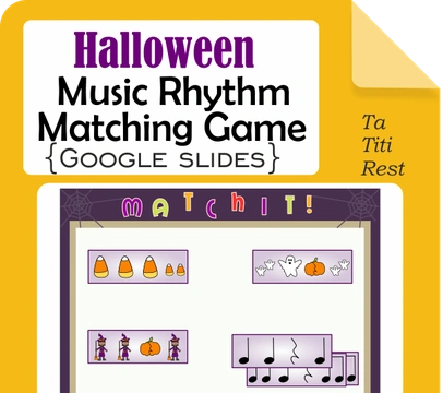 Halloween Music Rhythm Matching Game {Ta, Ti-Ti, Rest} {Google Slides + PDF}