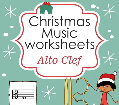 Alto Clef Note Name Worksheets for Christmas