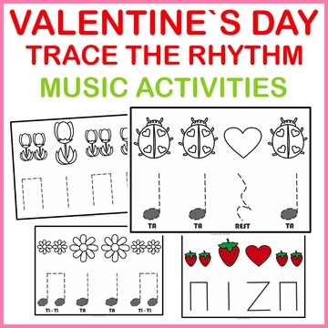 Valentine`s Day Music Rhythm Activities {Ta, Ti-Ti, Rest}