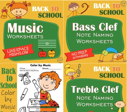 Music Worksheets Bundle | Back to School Themed
