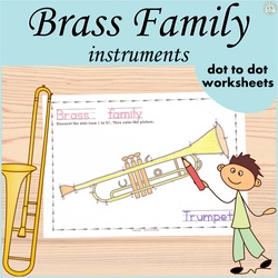 Image for Brass Instruments Dot to Dot Worksheets product