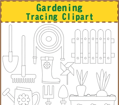Gardening Tracing Clipart