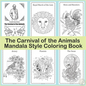 The Carnival of the Animals Mandala-style Coloring Book - Camille Saint-Saëns