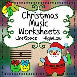 Image for Christmas Music Worksheets {Lines-Spaces, High-Low} product