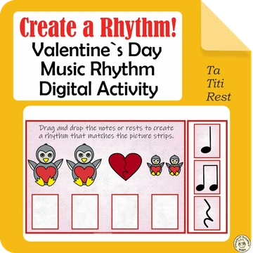 Kindergarten Valentine`s Day Music Activity | Create a Rhythm | Ta, Ti-Ti, Rest