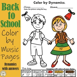 Image for Back to School Color by Music Pages {Dynamics} product