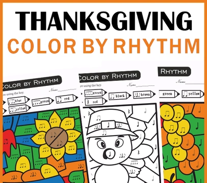 Thanksgiving Color by Rhythm Sheets | Music Color by Code