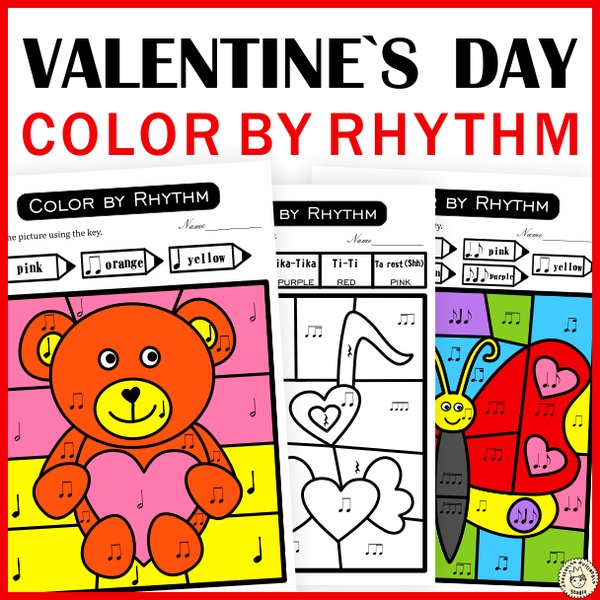 Valentine`s Day Music Color by Code | Color by Rhythm