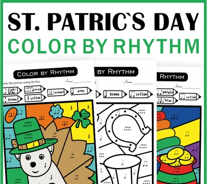 St. Patrick`s Day Music Color by Rhythm Sheets | Music Color-by-Code