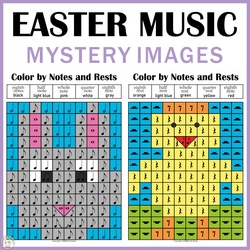 Image for Easter Music Color by Note Mystery Images product
