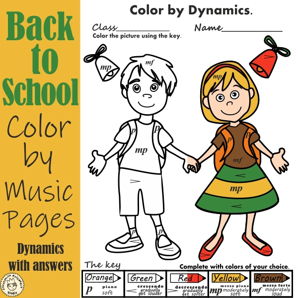 Back to School Color by Music Pages {Dynamics}