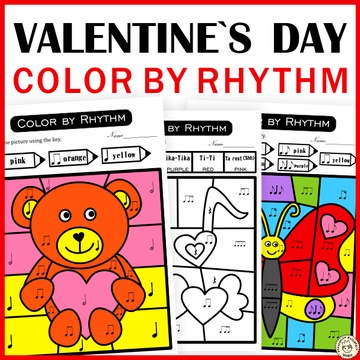 Valentine`s Day Music Color by Code | Color by Rhythm