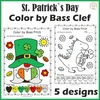 Image for St. Patrick`s Day Music Coloring Pages | Color by Bass Clef Note Names product