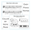 Image for Mary Had a Little Lamb Nursery Rhythms Online Music Game & Color By Note Sheet product