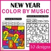 Image for Happy New Year Music Color by Code Worksheets product