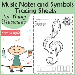Image for Free Music Tracing Sheets for Young Musicians product