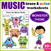 Halloween Monster Music Tracing & Coloring Pages