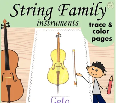 String Instruments Trace and Color Page