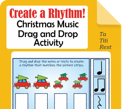 Create a Rhythm! Christmas Music Drag and Drop Activity {Ta, Ti-Ti, Rest} {Google Slides+PDF}