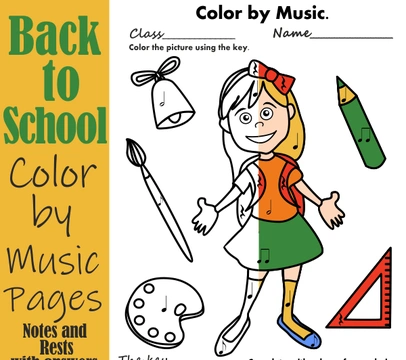 Back to School Color by Music Pages {Notes and Rests}