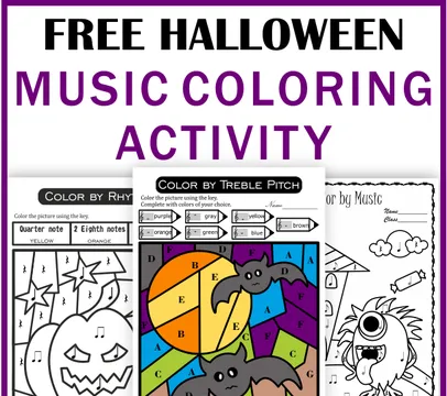 Free Halloween Color by Music Pages
