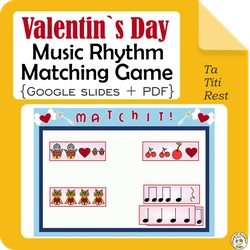 Image for Valentine`s Day Rhythm Matching Game {Ta, Ti-Ti, Rest} product