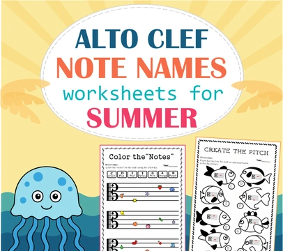 Alto Clef Note Name Worksheets for Summer