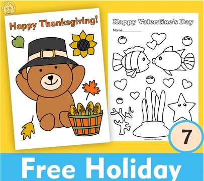 Free Holiday Themed Printable Coloring Pages for Kids
