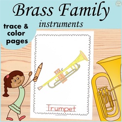 Image for Brass Instruments Trace and Color Pages product