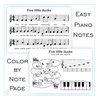 Image for Five Little Ducks Nursery Rhythm | Online Music Game & Color By Note Whorksheet product