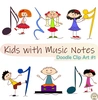 Image for Kids with Music Notes and Symbols Doodle Clipart #1 product