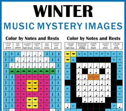 Winter Music Color by Note Mystery Pictures