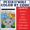 Image for Peter and the Wolf Music Coloring Sub Plans Bundle product