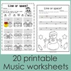 Image for Christmas Music Worksheets {Lines-Spaces, High-Low} product