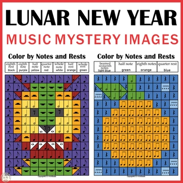 Chinese Lunar New Year Color by Note Mystery Pictures