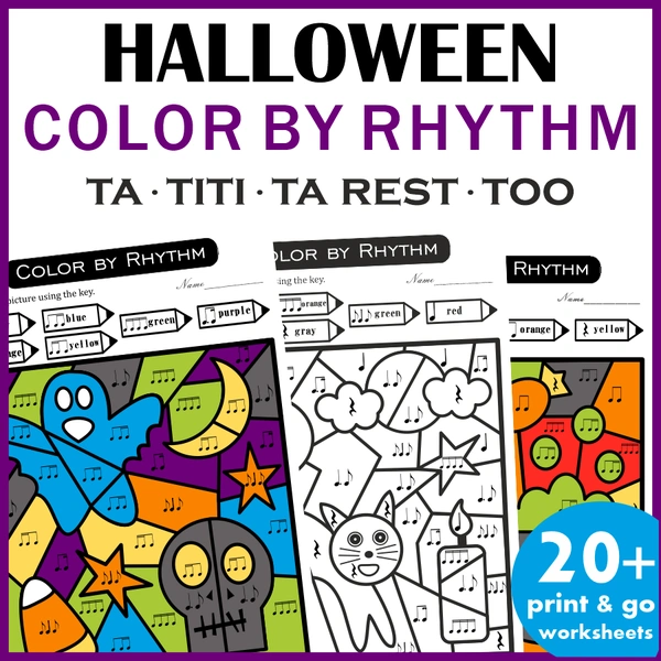 Color by Rhythm Halloween Themed Pages