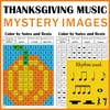 Image for Thanksgiving Music Color by Note Mystery Images product