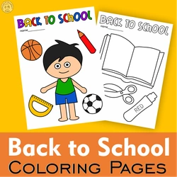 Image for Printable Coloring Pages for Kids Back to School-themed product
