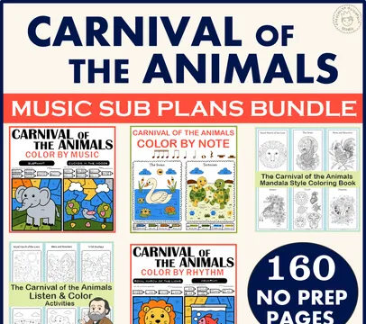 Carnival of the Animals Music Sub Plans Bundle | NO PREP | Elementary Music