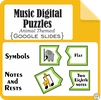 Image for Music Digital Puzzles Animal Themed {Google Slides} product
