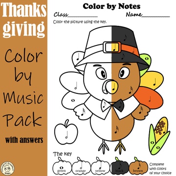 Thanksgiving Color by Music Pages {with answers}