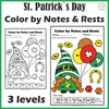 Image for St. Patrick`s Day Music Coloring Pages | Music Color by Notes & Rests product